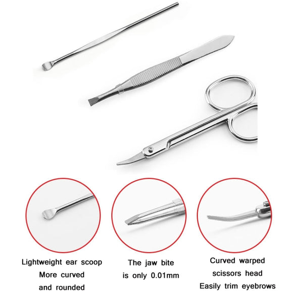 Stainless Steel Nail Trimming Grooming Set(Black)