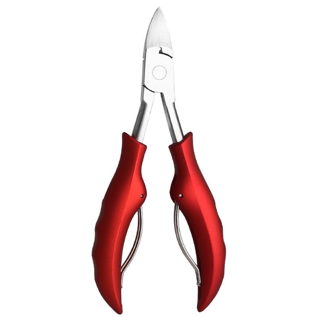Stainless Steel Nail Clippers Olecranon Dead Skin Pliers Set(Red ABS Handle)