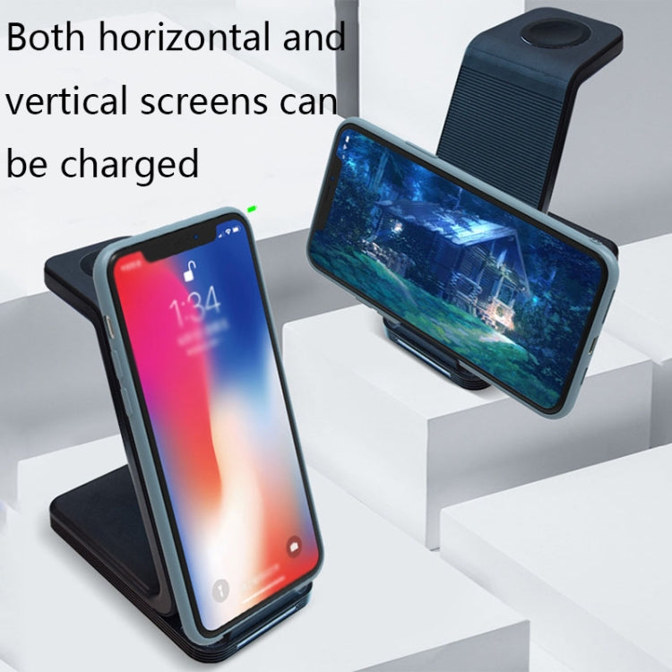 D2 3 In 1 15W Wireless Vertical Charger(Black)