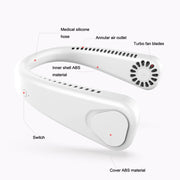 F2 USB Outdoor Portable Hanging Neck Fan(White)
