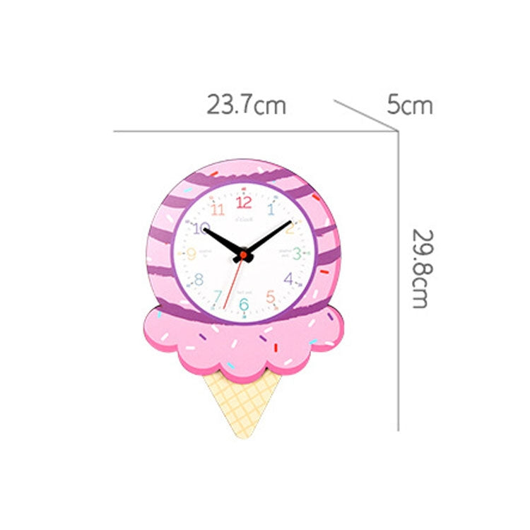 Cartoon Shake Wall Clock Children Room Decoration Wall Clock (Ice Cream)