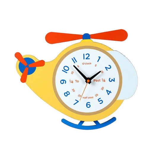 Cartoon Shake Wall Clock Children Room Decoration Wall Clock (Helicopter) - free shipping - PMC Jewellery - Order now!