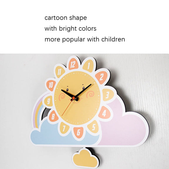 Cartoon Shake Wall Clock Children Room Decoration Wall Clock (Ice Cream)