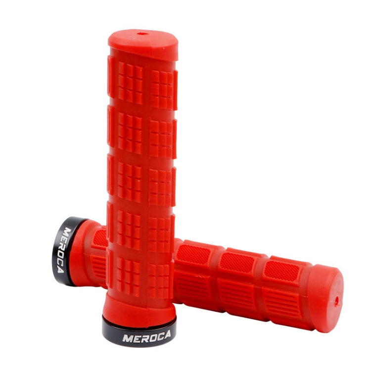 MEROCA Mountain Bike Anti-slip Shock Absorber Riding Grip Cover, Style: One Side Lock ME38 Red - Bicycle Grips by MEROCA | Online Shopping South Africa | PMc TechLife | Buy Now Pay Later Mobicred