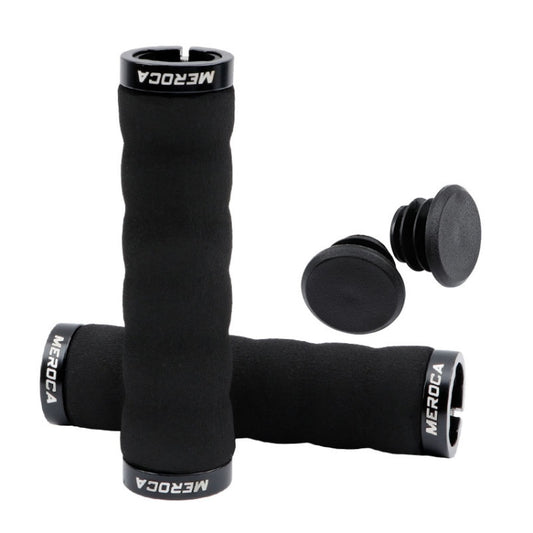 MEROCA Mountain Bike Anti-slip Shock Absorber Riding Grip Cover, Style: Bilateral Lock Sponge ME30 Black - free shipping - PMC Jewellery - Order now!