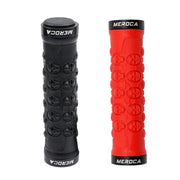 MEROCA Mountain Bike Anti-slip Shock Absorber Riding Grip Cover, Style: Bilateral Lock Skull ME23 Red