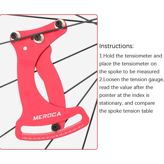 MEROCA Bicycle Ring Calibration Tool Spoke Tension Tube Wheel Set Steel Wire, Color: Colorful+Wrench