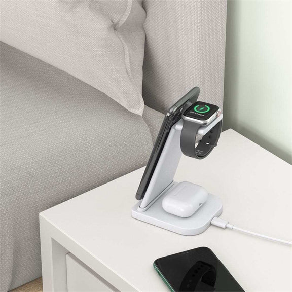 QGeeM QG-WC05 3 In 1 Portable Detachable Wireless Charger(White)