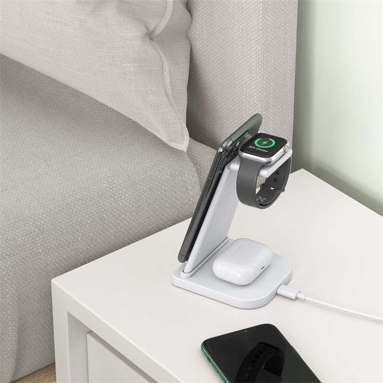 QGeeM QG-WC05 3 In 1 Portable Detachable Wireless Charger(White)