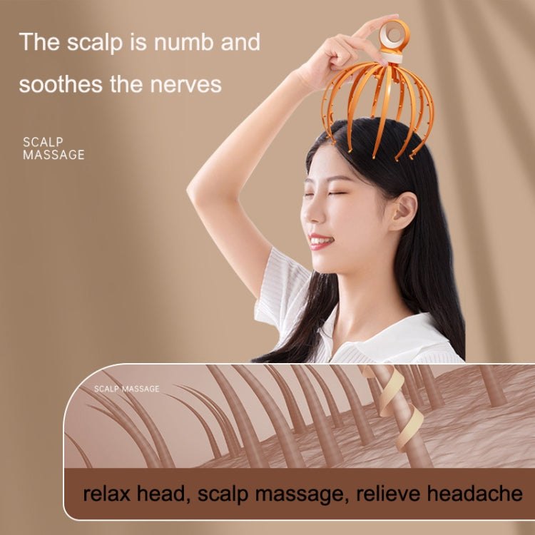 D18 Head Massager Relax Scalp Meridian Massager, Style: 18 Claw (Yellow) - free shipping - PMC TechLife - Order now!
