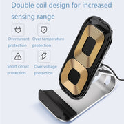 Z01 15W Multifunctional Desktop Wireless Charger with Stand Function, Spec: MCU (Black)