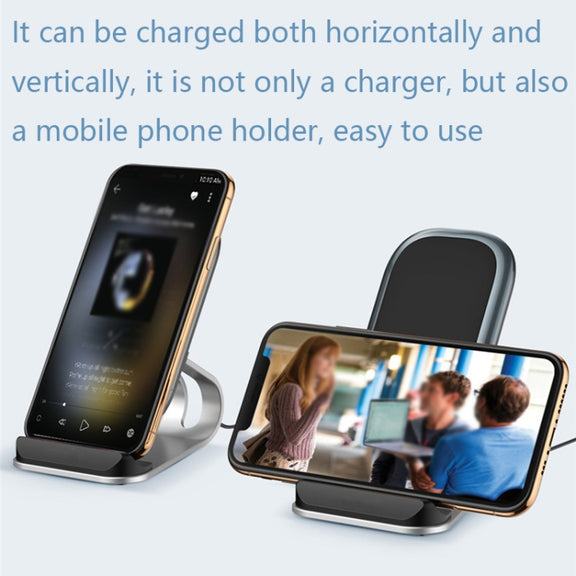 Z01 15W Multifunctional Desktop Wireless Charger with Stand Function, Spec: MCU (Black)
