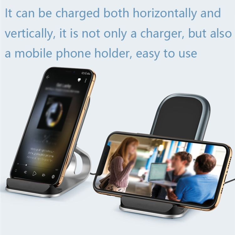 Z01 15W Multifunctional Desktop Wireless Charger with Stand Function, Spec: MCU (Black)