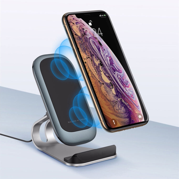 Z01 15W Multifunctional Desktop Wireless Charger with Stand Function, Spec: MCU (Silver)