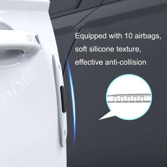 4 PCS Car Door Anti-Static Silicone Airbag Anti-Collision Strip, Colour: Black