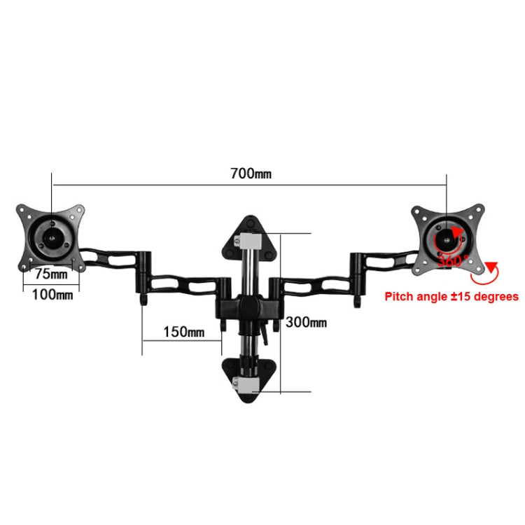 Gibbon Mounts D08W-300  Monitor Bracket Dual Screen Wall Bracket Splicing Computer Bracket - free shipping - PMC Jewellery - Order now!