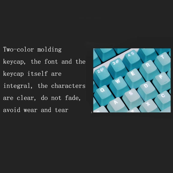 104 Keys Light-transmitting Dip-dyed Keycaps(Frost Blue)