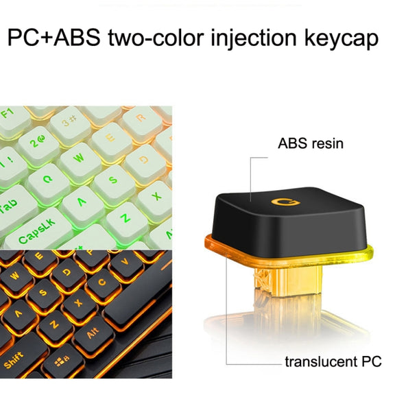 LANGTU L1 104 Keys USB Home Office Film Luminous Wired Keyboard, Cable Length:1.6m(Ice Blue Light Silver White)