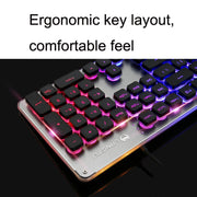 LANGTU L1 104 Keys USB Home Office Film Luminous Wired Keyboard, Cable Length:1.6m(White Light Pink)