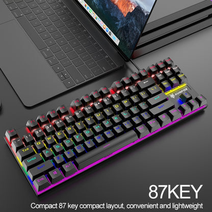 XUNFOX K80 87 Keys Wired Gaming Mechanical Illuminated Keyboard, Cable Length:1.5m(Gray Black) - free shipping - PMC Jewellery - Order now!