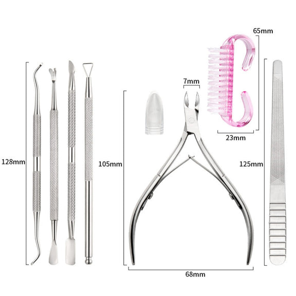 Stainless Steel Double Head Dead Skin Scissors Set, Specification: Set C