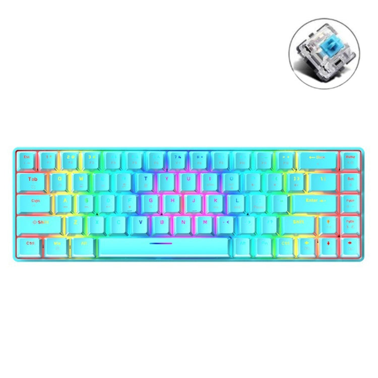 ZIYOU LANG T8 68 Keys RGB Luminous Gaming Mechanical Keyboard, Cable Length:1.6m(Blue Green Shaft) - free shipping - PMC Jewellery - Order now!
