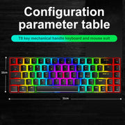 ZIYOU LANG T8 68 Keys RGB Luminous Gaming Mechanical Keyboard, Cable Length:1.6m(Black Tea Shaft)