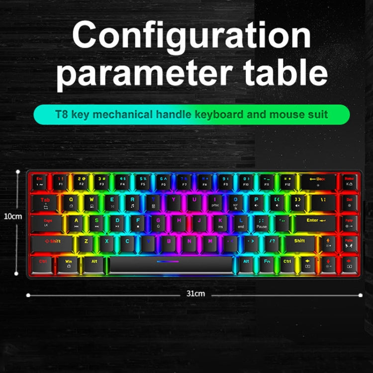 ZIYOU LANG T8 68 Keys RGB Luminous Gaming Mechanical Keyboard, Cable Length:1.6m(Black Tea Shaft)