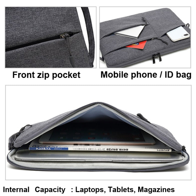 Zipper Type Polyester Business Laptop Liner Bag, Size: 13.3 Inch(Black)