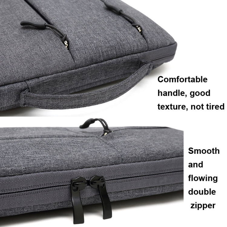 Zipper Type Polyester Business Laptop Liner Bag, Size: 13.3 Inch(Light Grey)