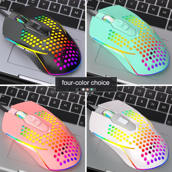 LEAVEN S50 6Keys Macro Definition Programmable RGB Lighted Gaming Wired Mouse, Cable Length: 1.5m(White)