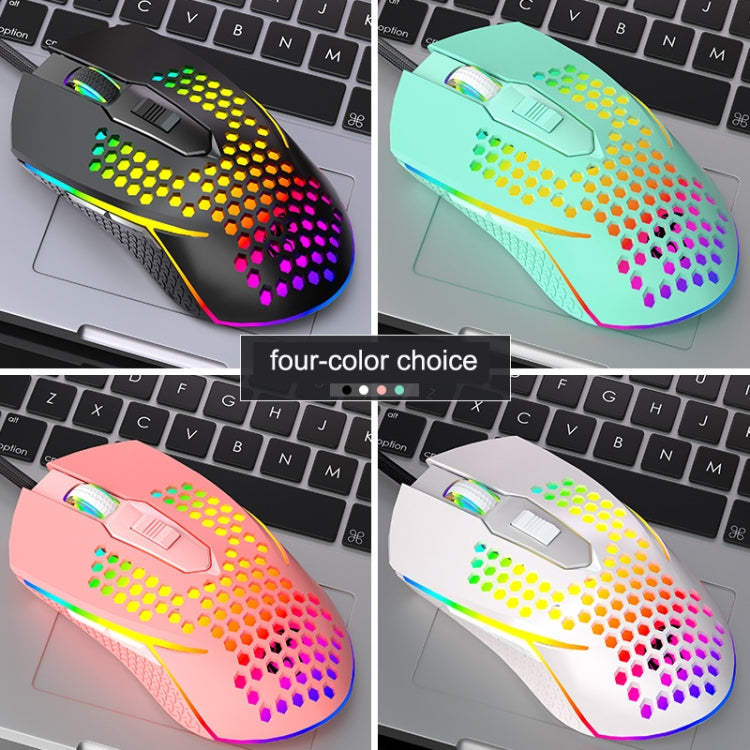 LEAVEN S50 6Keys Macro Definition Programmable RGB Lighted Gaming Wired Mouse, Cable Length: 1.5m(White)