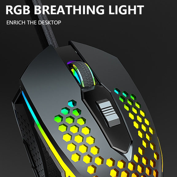 LEAVEN S50 6Keys Macro Definition Programmable RGB Lighted Gaming Wired Mouse, Cable Length: 1.5m(White)