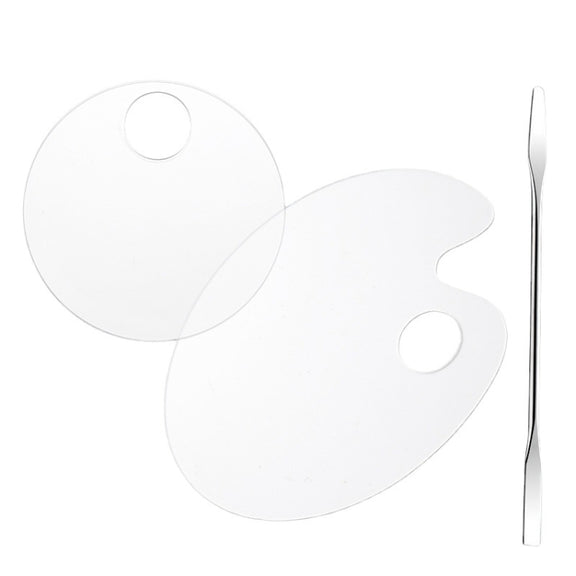 Acrylic Makeups Manicure Transparent Palette With Color Stick, Specification: Elliptical Plate+Stick