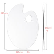 Acrylic Makeups Manicure Transparent Palette With Color Stick, Specification: Elliptical Plate+Stick