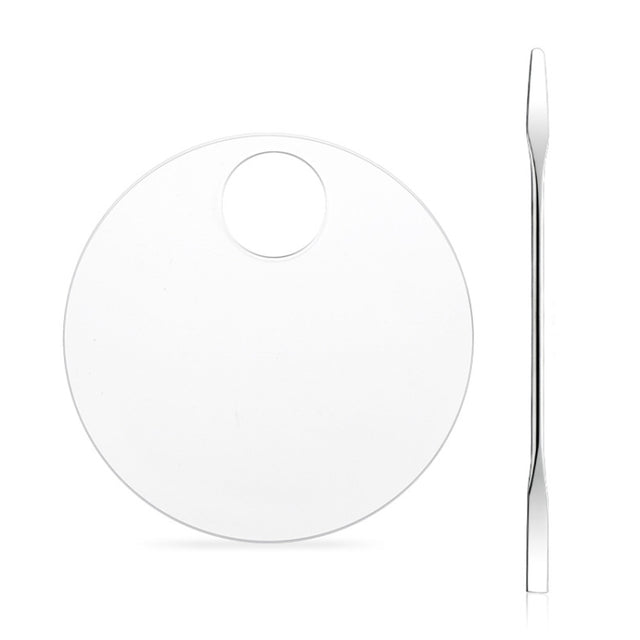 Acrylic Makeups Manicure Transparent Palette With Color Stick, Specification: Round Plate+Stick