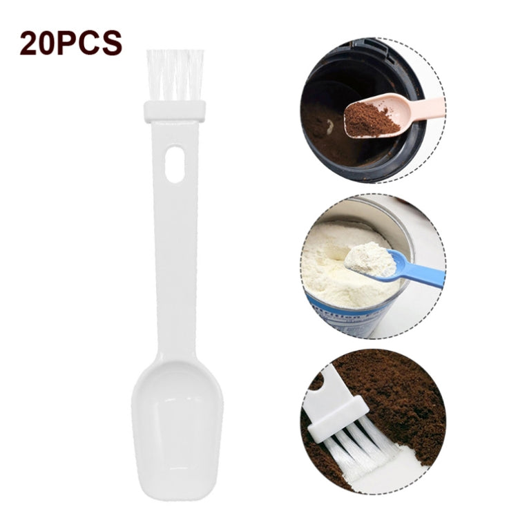 20 PCS Coffee Bean Grinder Spoon Grinder Cleaning Brush With Scale(White Handle White Hair) - free shipping - PMC TechLife - Order now!