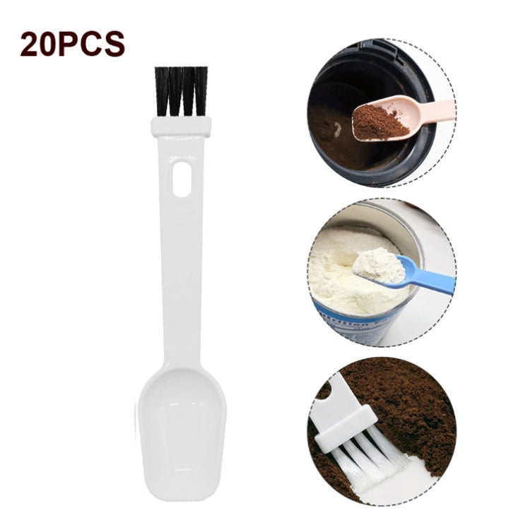 20 PCS Coffee Bean Grinder Spoon Grinder Cleaning Brush With Scale(White Handle Black Hair) - free shipping - PMC TechLife - Order now!