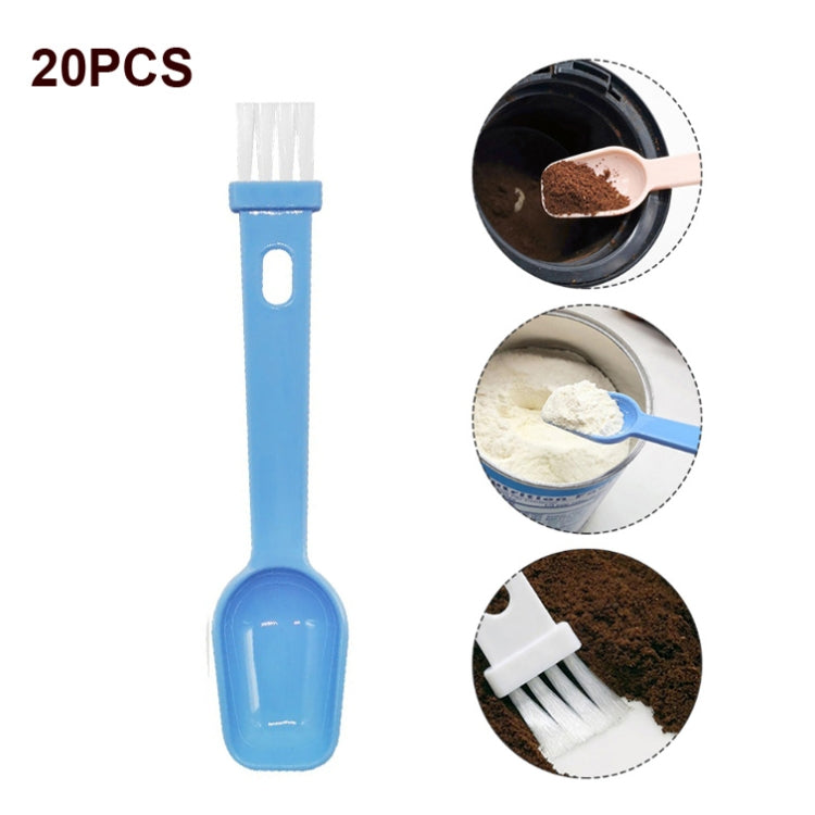 20 PCS Coffee Bean Grinder Spoon Grinder Cleaning Brush With Scale(Blue Handle White Hair) - free shipping - PMC TechLife - Order now!
