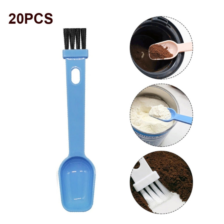 20 PCS Coffee Bean Grinder Spoon Grinder Cleaning Brush With Scale(Blue Handle Black Hair) - free shipping - PMC TechLife - Order now!