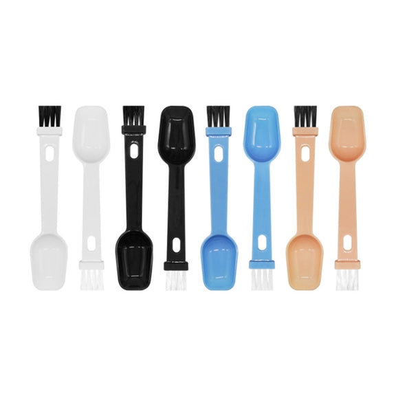 20 PCS Coffee Bean Grinder Spoon Grinder Cleaning Brush With Scale(Pink Handle Black Hair)