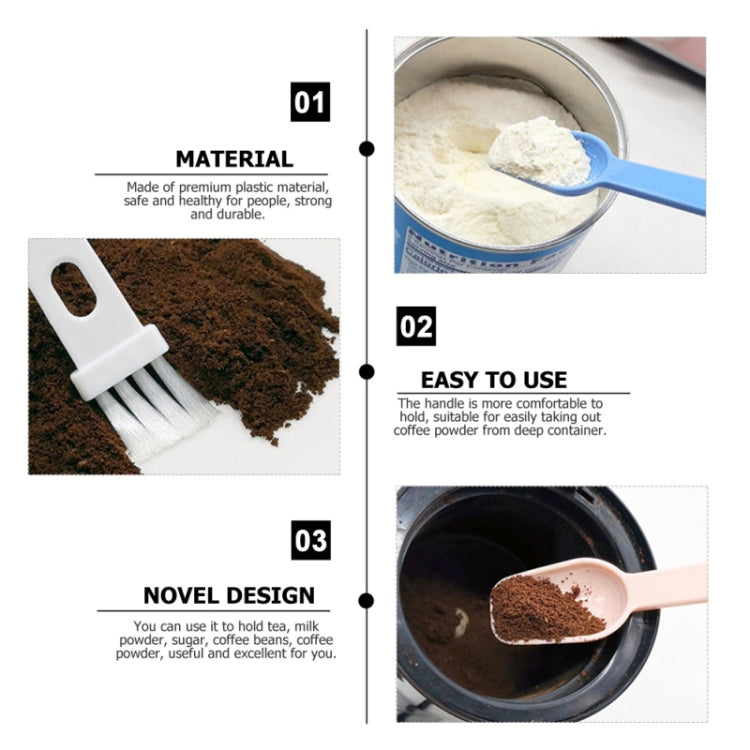 20 PCS Coffee Bean Grinder Spoon Grinder Cleaning Brush With Scale(Pink Handle White Hair)