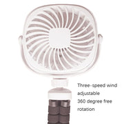 Octopus Stroller Deformation Fan Desktop Portable Handheld USB Small Fan, Colour: 2200mAh Black