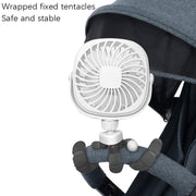 Octopus Stroller Deformation Fan Desktop Portable Handheld USB Small Fan, Colour: 2200mAh Black