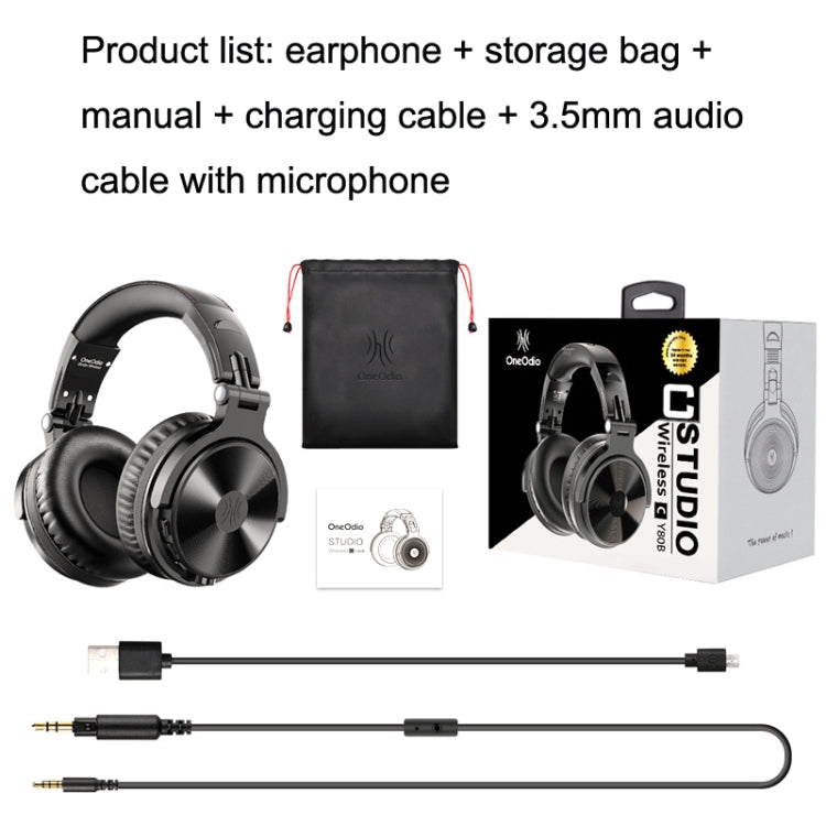 OneOdio PRO-C Bilateral Stereo Pluggable Over-Ear Wireless Bluetooth Monitor Headset(Black)