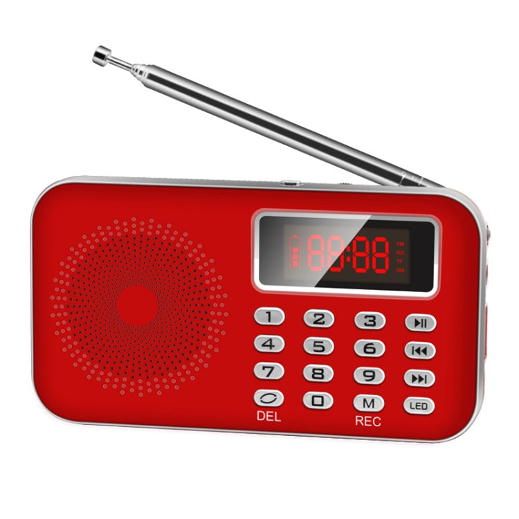 Y-619  FM/AM Mini Radio MP3 Rechargeable Music Player Support TF/SD Card with LED Display(Red) - Radio Player by PMC TechLife | Online Shopping South Africa | PMC TechLife | Buy Now Pay Later Mobicred