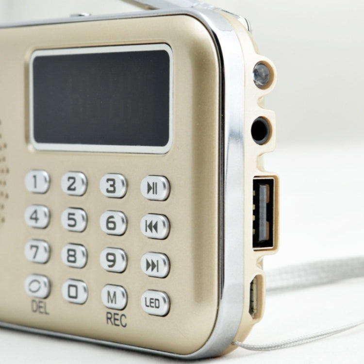 Y-619  FM/AM Mini Radio MP3 Rechargeable Music Player Support TF/SD Card with LED Display(Gold) - Radio Player by PMC TechLife | Online Shopping South Africa | PMC TechLife | Buy Now Pay Later Mobicred
