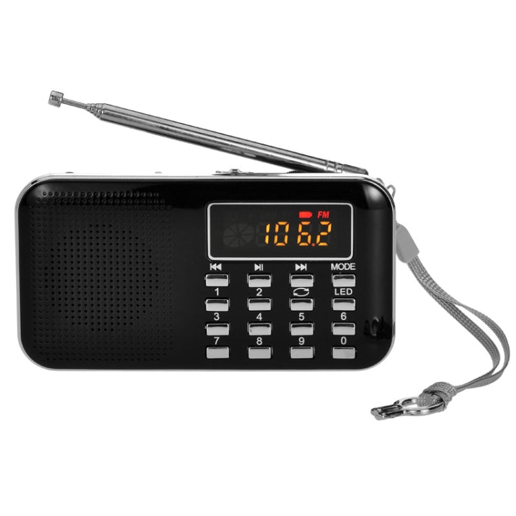 L-218AM  MP3 Radio Speaker Player Support TF Card USB with LED Flashlight Function(Black) - Radio Player by PMC TechLife | Online Shopping South Africa | PMC TechLife | Buy Now Pay Later Mobicred