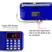 L-218AM  MP3 Radio Speaker Player Support TF Card USB with LED Flashlight Function(Red)