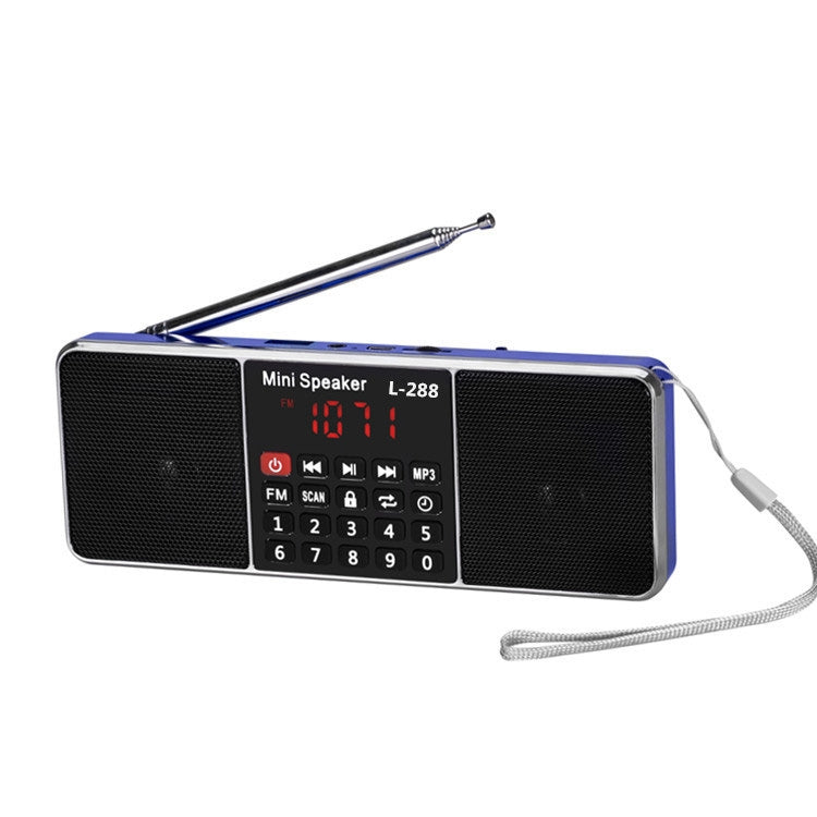 L-288FM Dual Speaker Radio MP3 Player Support TF Card/U Disk with LED Display(Blue) - Radio Player by PMC TechLife | Online Shopping South Africa | PMC TechLife | Buy Now Pay Later Mobicred